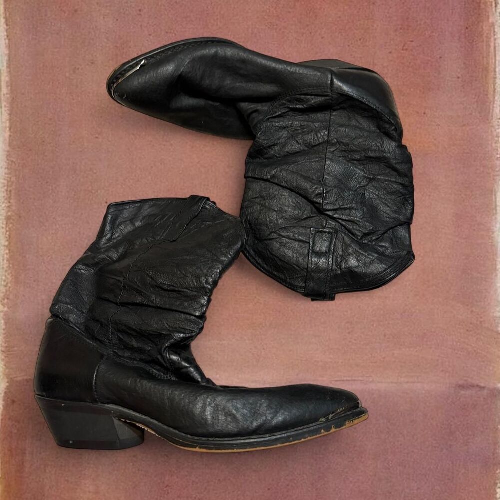 Leather Vintage Slouchy Cowgirl Retro Dingo Booties 8M